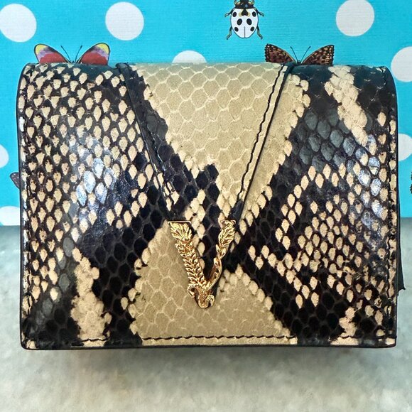 VERSACE VIRTUS SNAKESKIN BIFOLD WALLET 1005973 - Picture 1 of 13